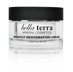 Bellaterra Cosmetics Nightly Restoration Cream bottle for overnight hydration and renewal