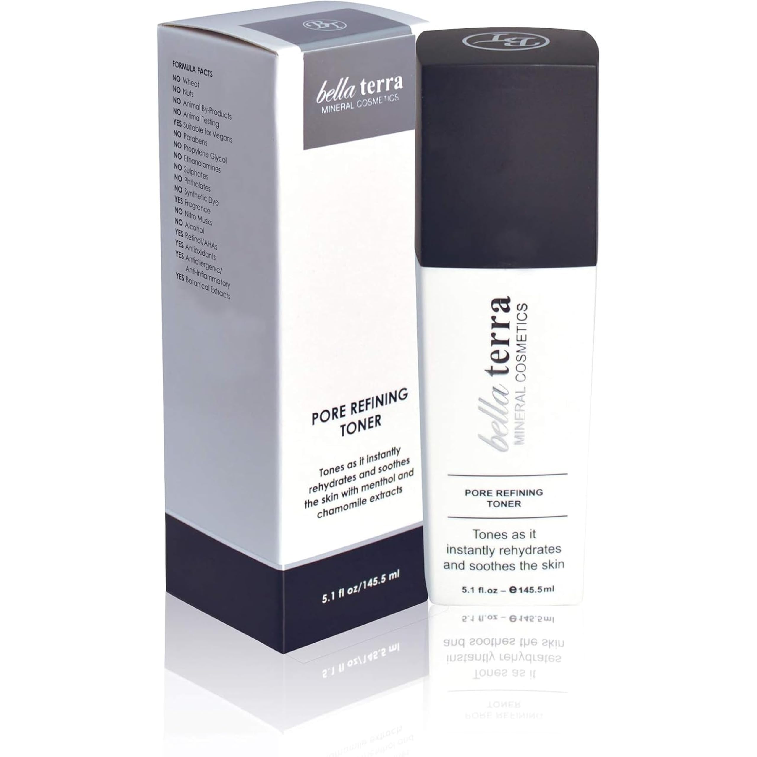 Bellaterra Cosmetics toner on cotton pad showing gentle exfoliation and balance.
