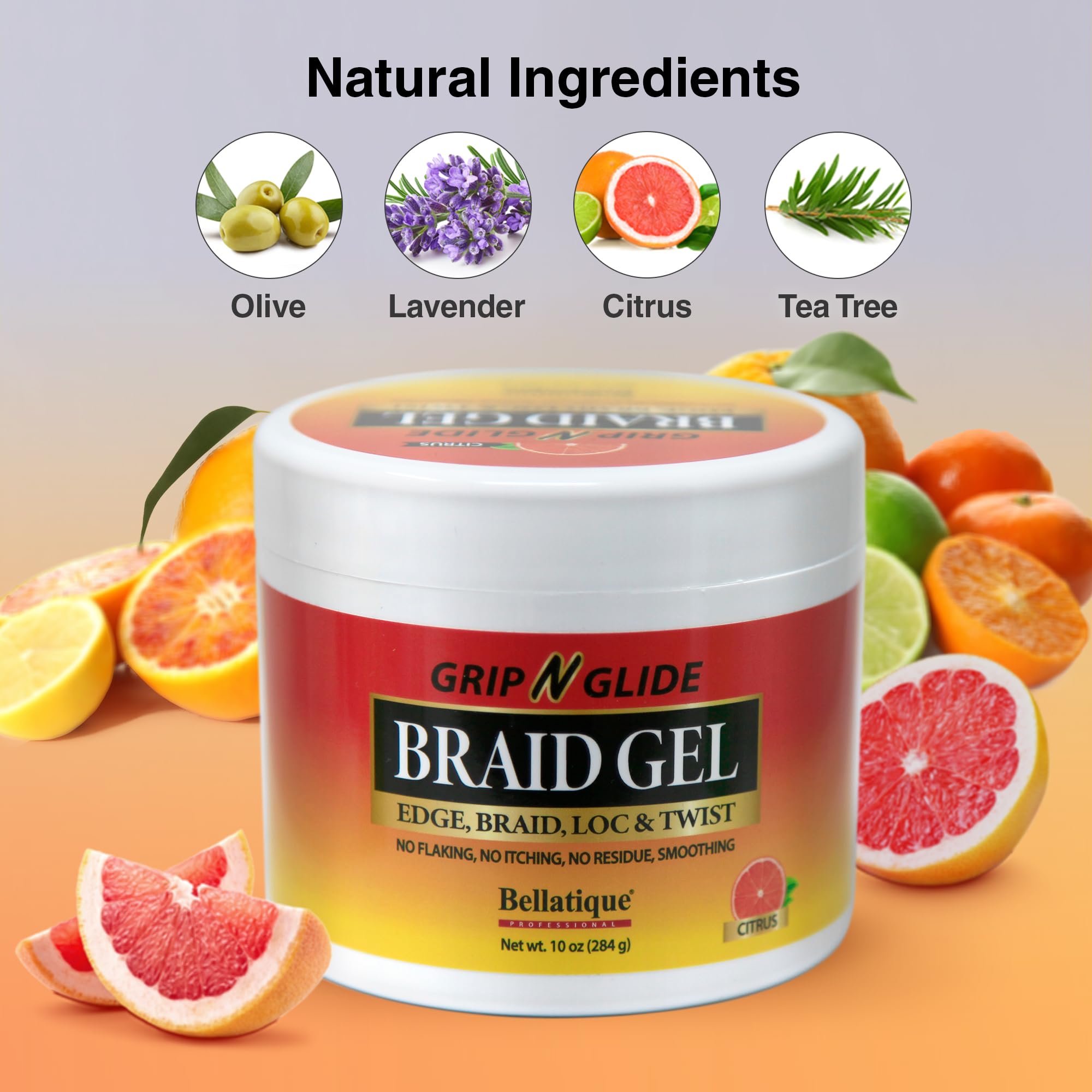 Bellatique Grip N Glide edge control for neat styling and braiding.