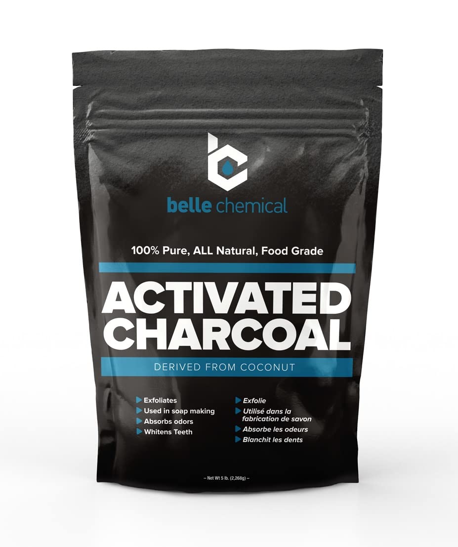 Belle Chemical Organic Coconut Activated Charcoal powder packaging for storage and freshness