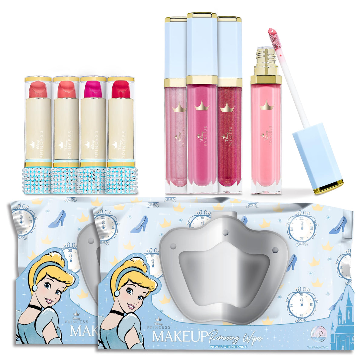 Belle Maison Disney Princess lip gloss collection for a glossy, non-sticky finish.