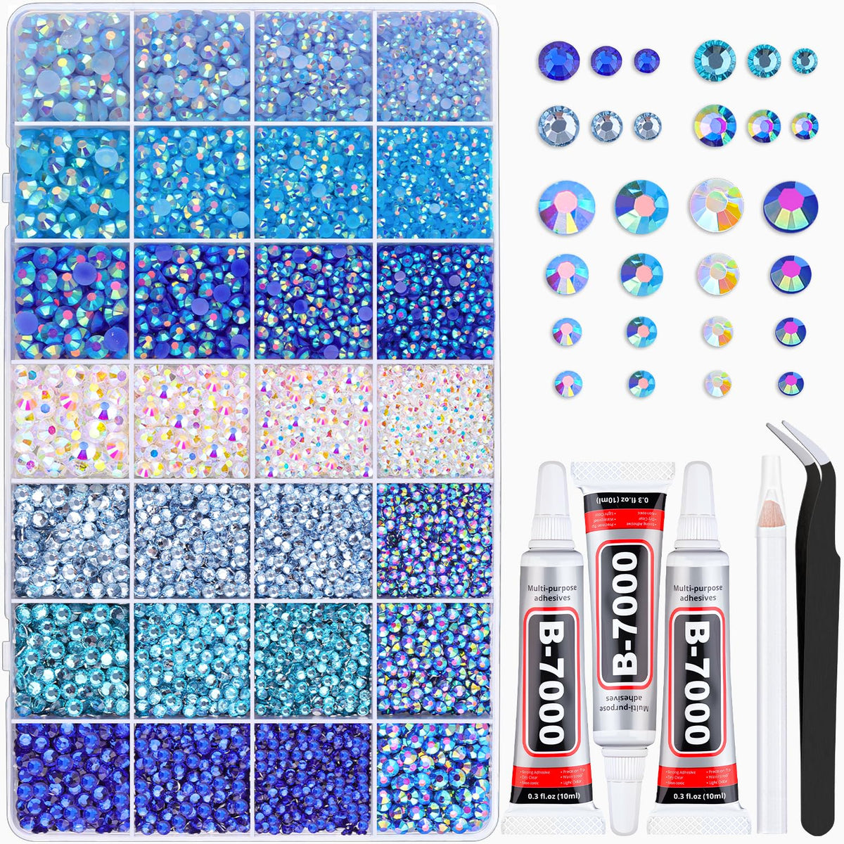 BELLEBOOST blue rhinestones in a 20k-pack ready for vibrant crafts