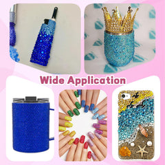 BELLEBOOST bedazzled shoes highlighting bright blue rhinestones