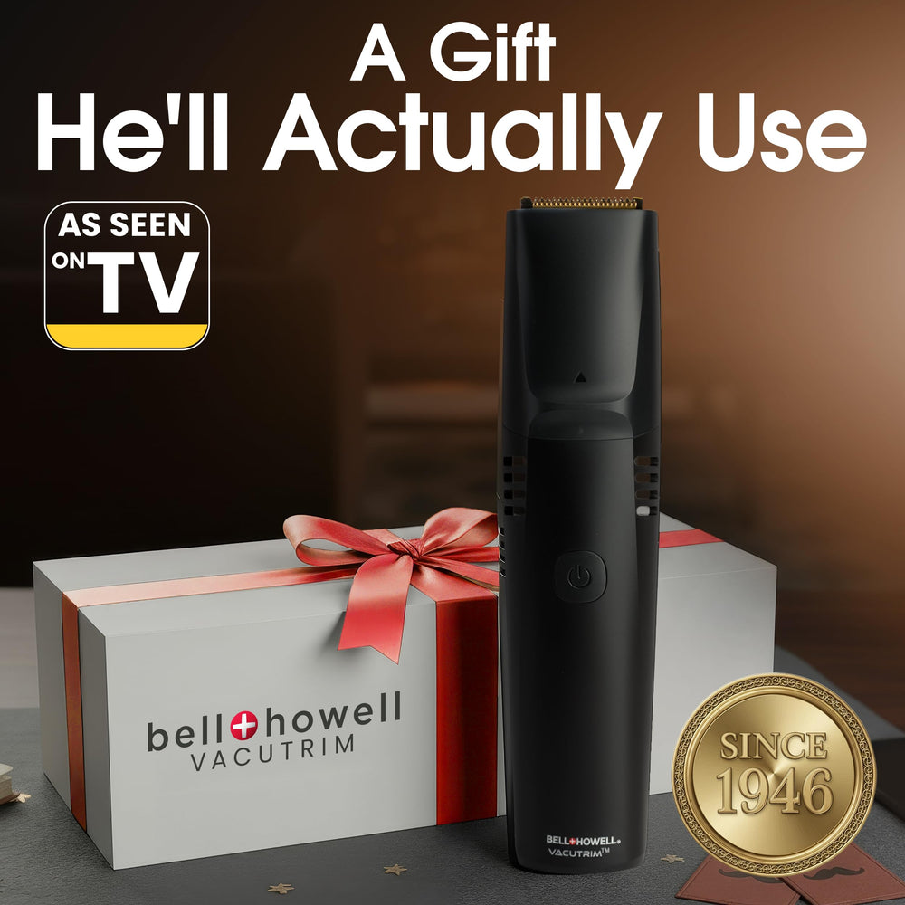 Bell+Howell Vacutrim dual stainless steel blades glide smoothly for comfortable trims