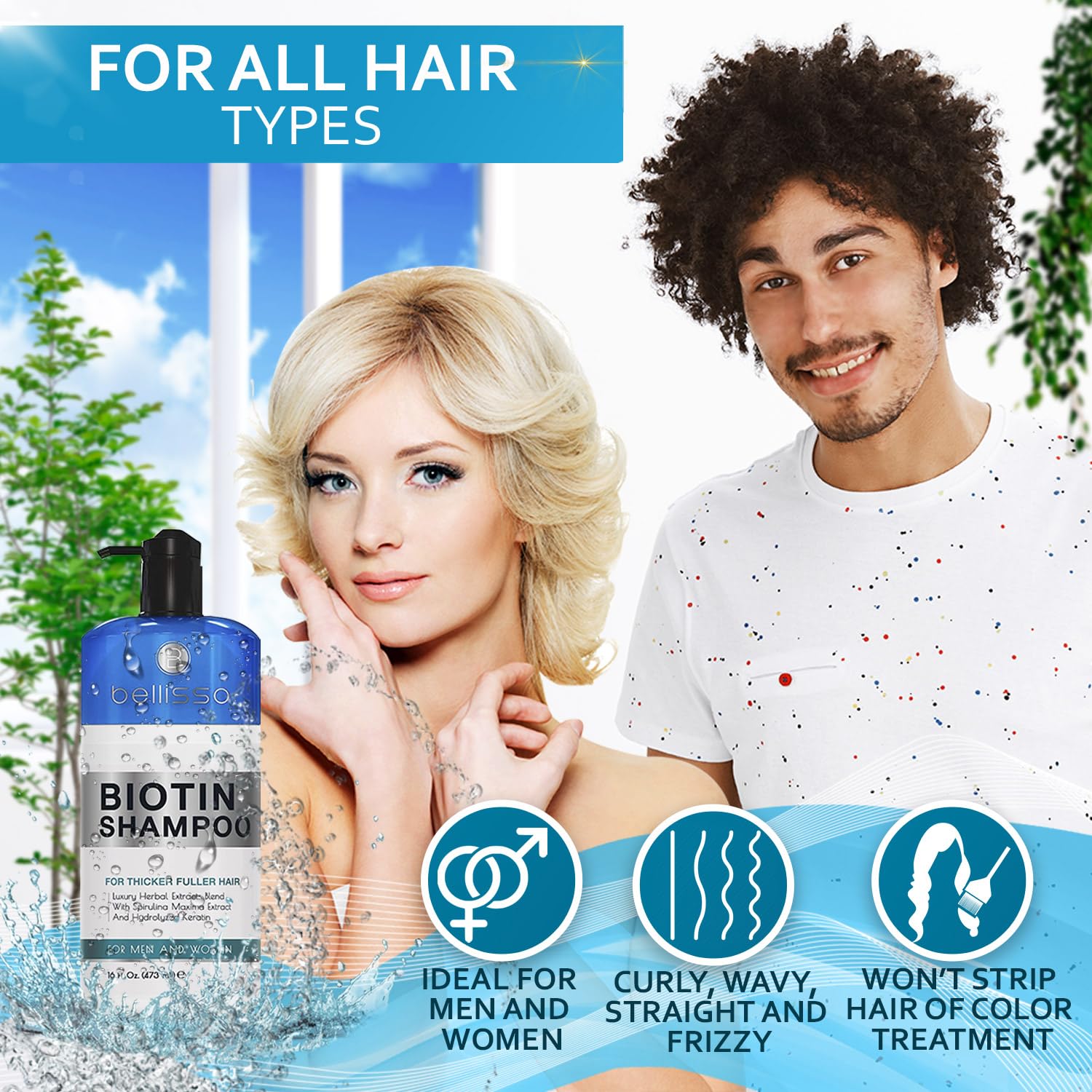Bellisso Biotin Shampoo salon-grade bottle signals professional quality and trusted performance.