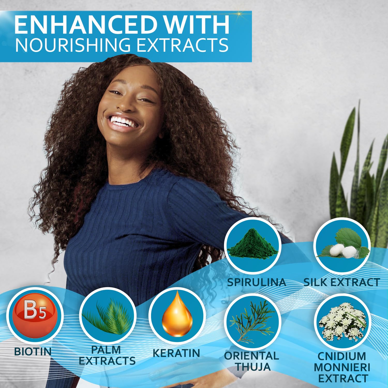 Bellisso Biotin Shampoo volumizing effect visual highlights added body for limp hair.