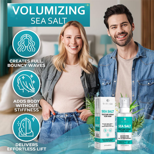 Bellisso Sea Salt Spray texture enhances natural waves without stiffness
