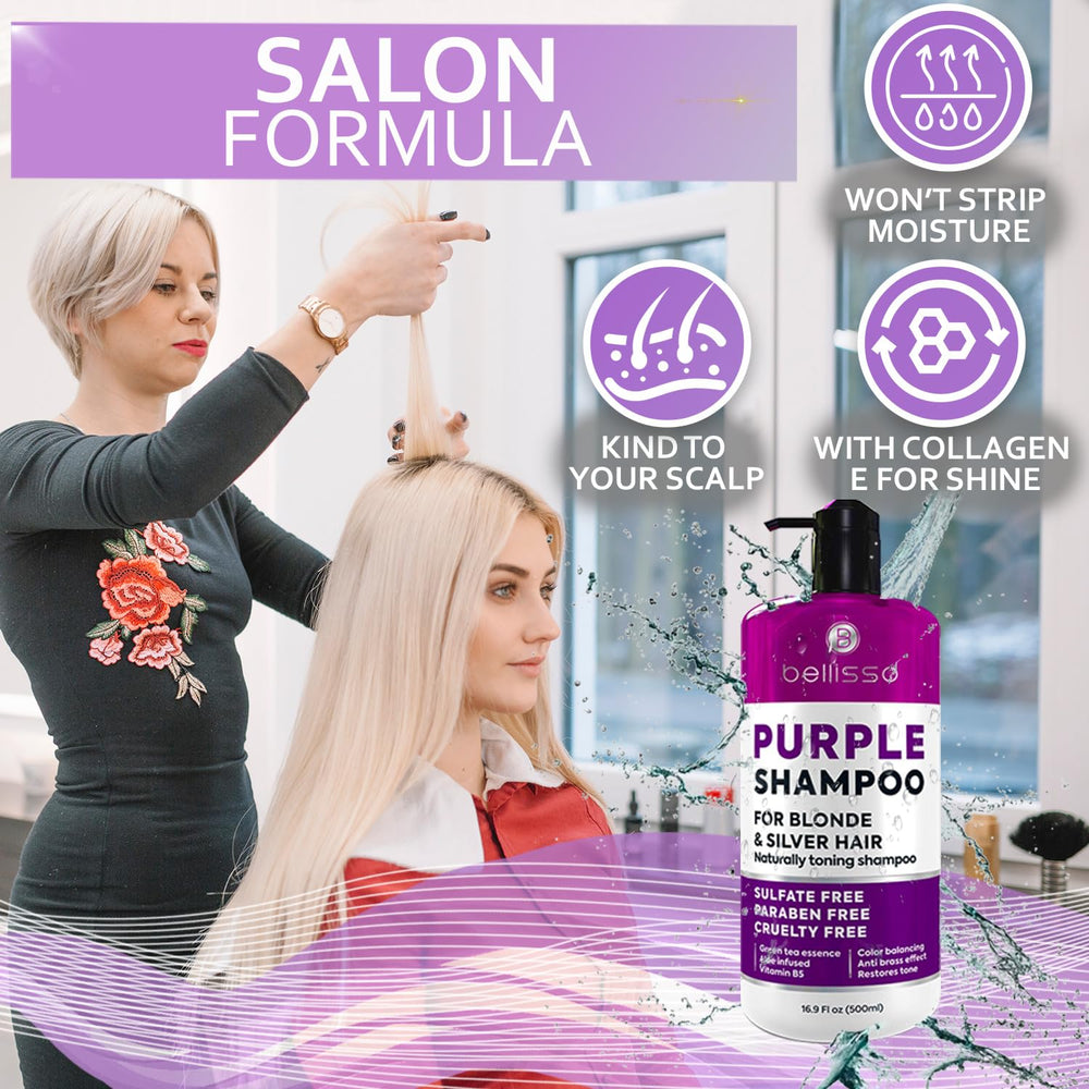 Bellisso sulfate-free haircare label emphasizes gentle cleansing and color care