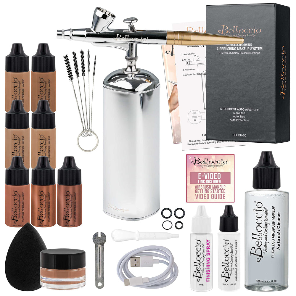 Belloccio complete cordless airbrush kit for flawless makeup application