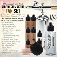 Belloccio four tan foundation shades for versatile, accurate skin matching