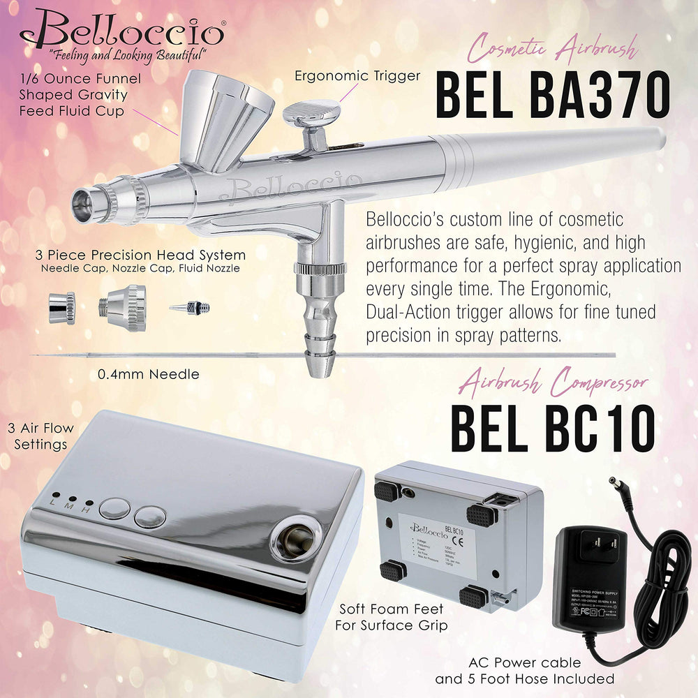 Belloccio primer, blush, shimmer, bronzer, and highlighter for balanced radiance