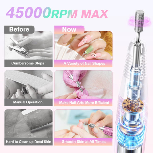 Beloving nail drill kit with 11 bits for versatile nail care