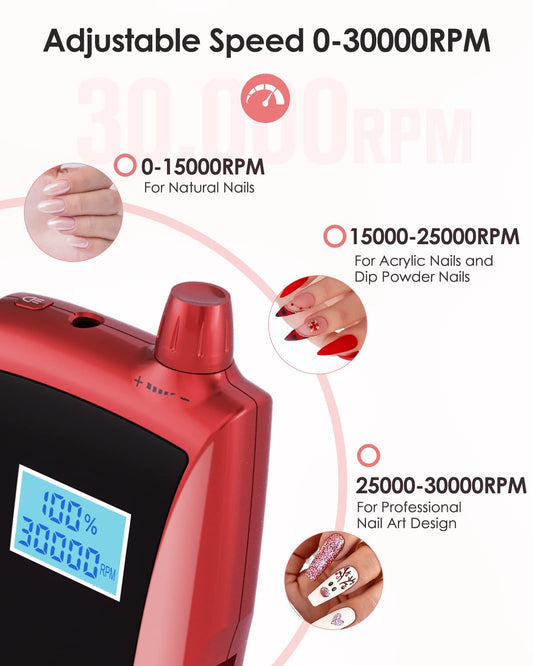 Beloving rechargeable nail drill battery powers cordless sessions on the go