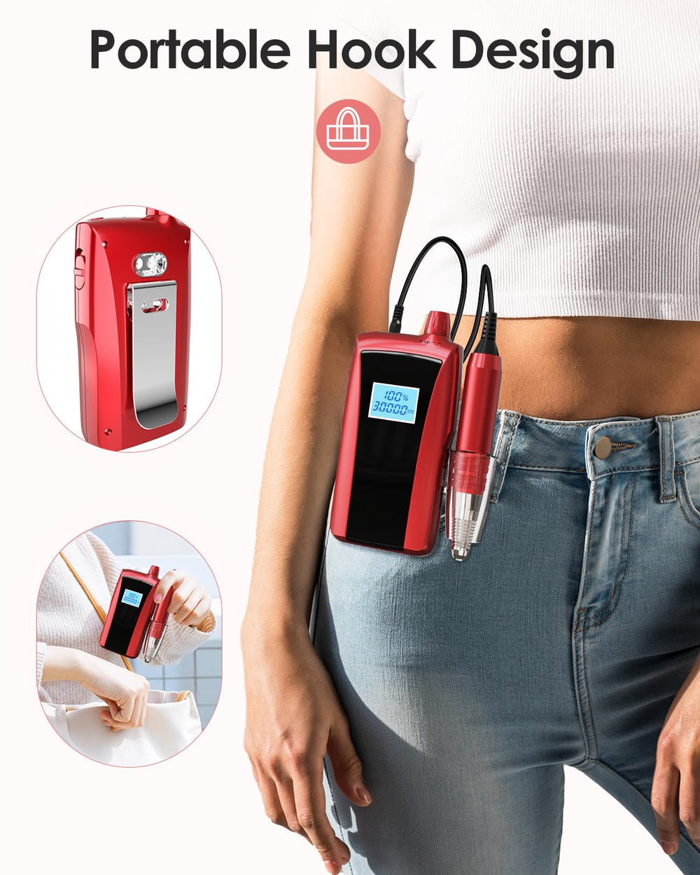 Beloving belt clip accessory for portable home spa use