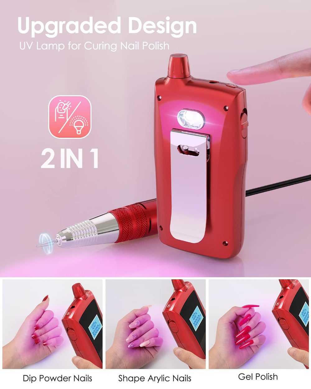 Beloving nail drill with LED speed display for precise control
