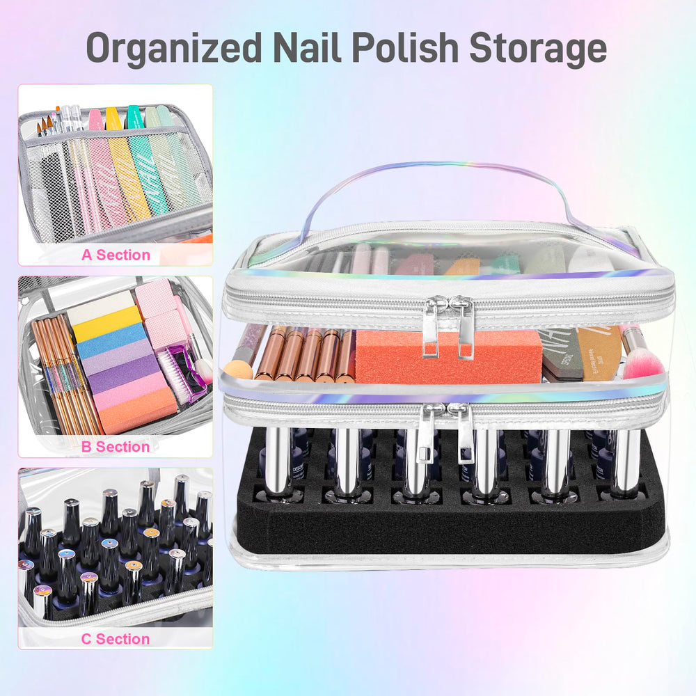 Beloving organizer dual-layer design keeps polishes and tools neatly separated during use.