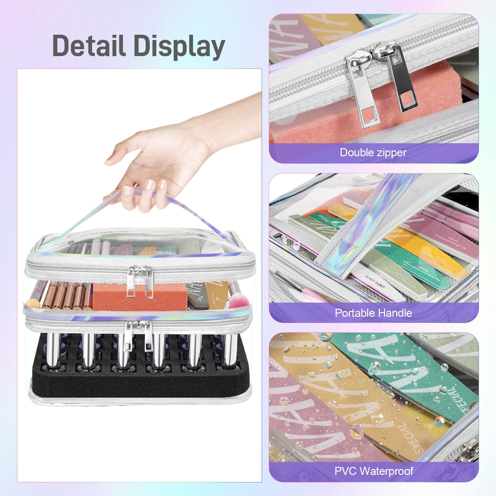 Beloving foam insert is removable to convert into a makeup travel case.
