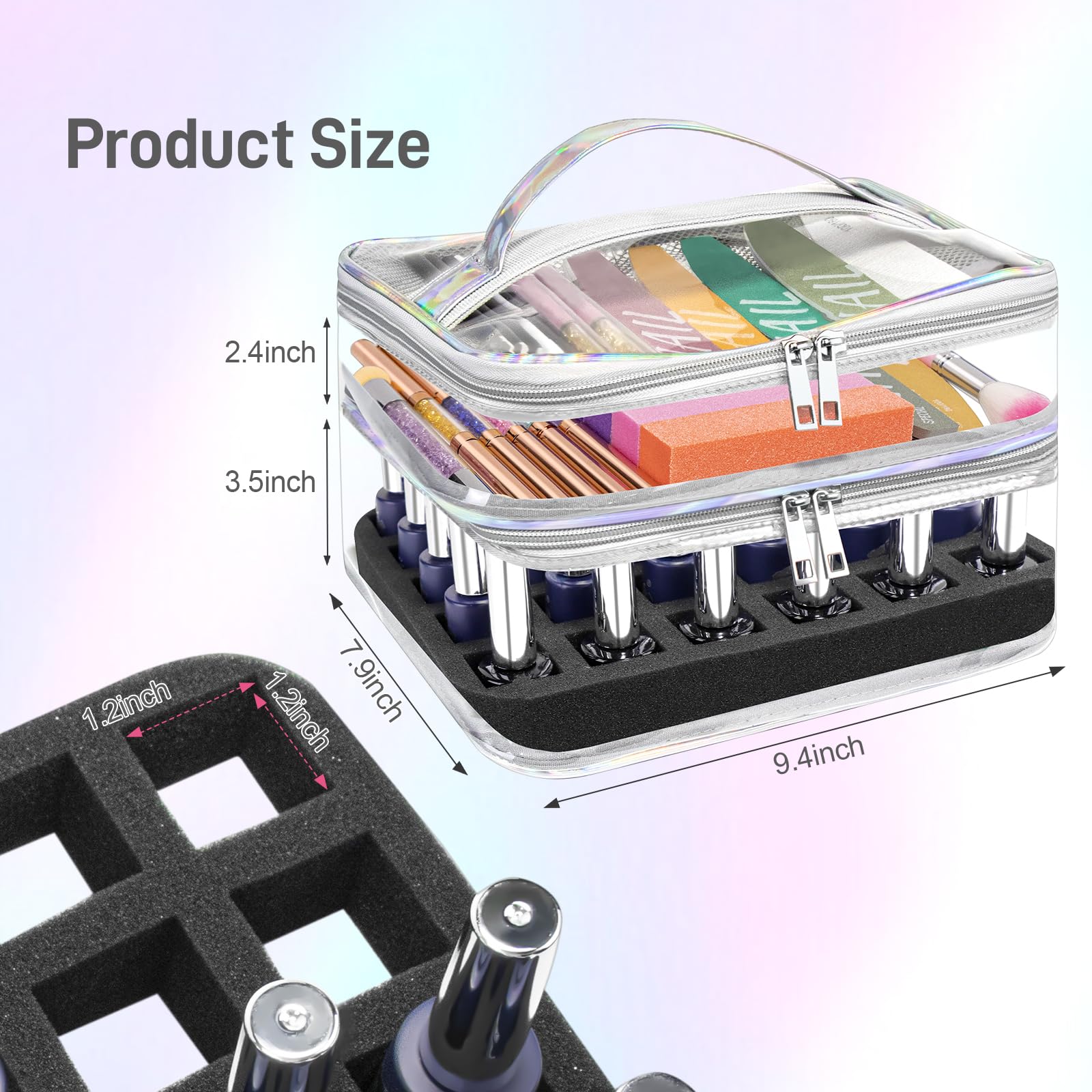 Beloving organizer holds 30 plus bottles with room for tools and accessories.