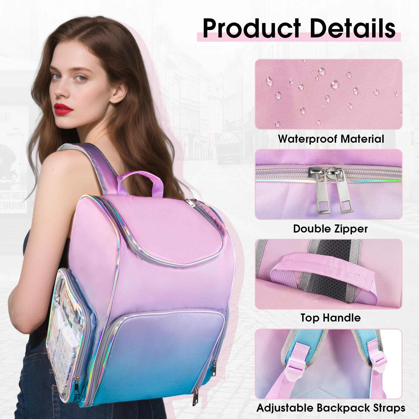 Beloving Nail Polish Organizer has transparent side pockets for quick tool access.