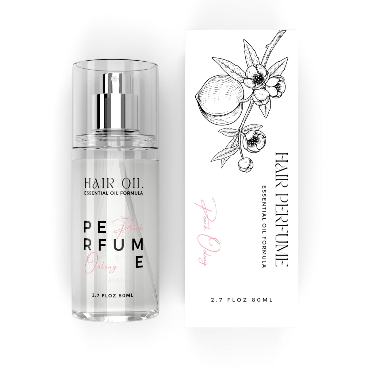 Benatu hair perfume oil Peach Oolong bottle, showcasing long-lasting fragrance