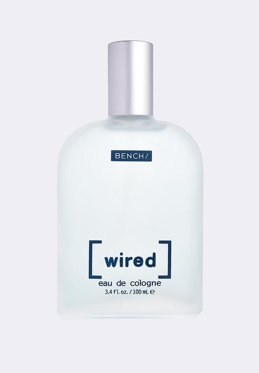 Bench Wired Eau de Cologne bottle front shows compact 100 ml design for easy carry.