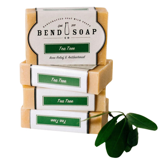 Bend Soap Company Tea Tree Goat Milk Soap bar for gentle cleansing and hydration.