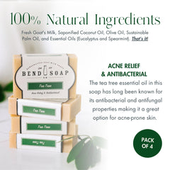 Bend Soap Company Tea Tree Goat Milk Soap lather creates a creamy wash.