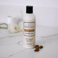 Bend Soap Company Unscented Goat Milk Lotion front view showing gentle, all-day hydration for sensitive skin