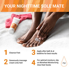 Benefeet Sweet Dreams 3-pack display showing long-lasting foot care solution