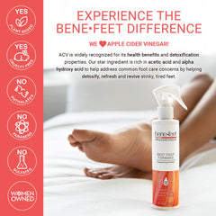 Benefeet Best Foot Forward Peeling Spray highlights pumpkin seed oil among ingredients.
