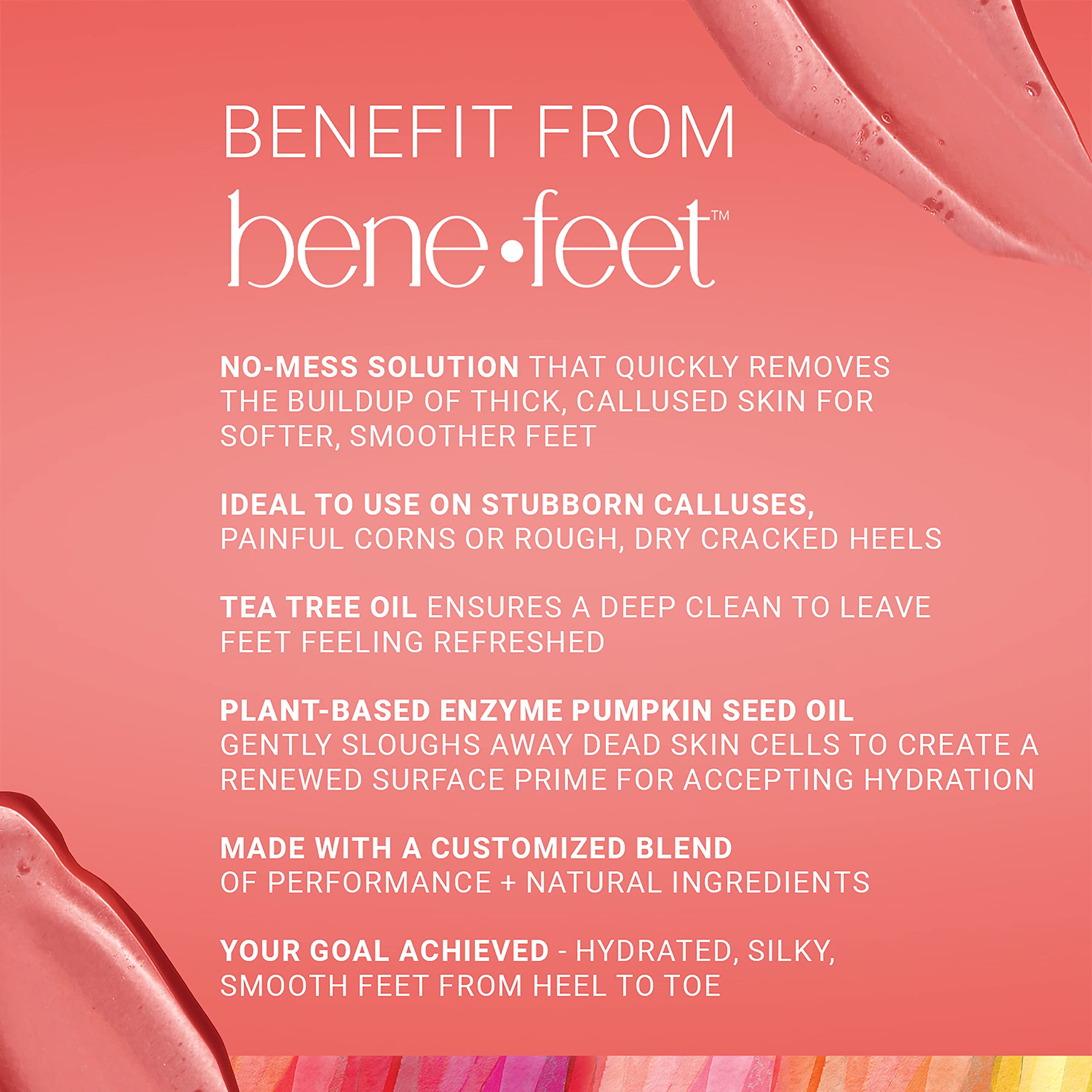 Benefeet Best Foot Forward Peeling Spray close-up shows shea butter and nourishing oils.
