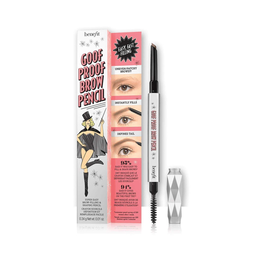 Benefit Goof Proof eyebrow pencil tip for precise, natural brow shaping.