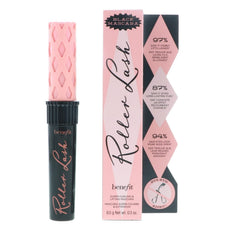 Dramatic black lashes achieved with Benefit Roller Lash