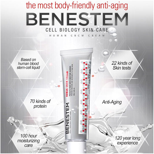 Close-up of Benestem CBCM Cream texture showing a rich, moisturizing cream.
