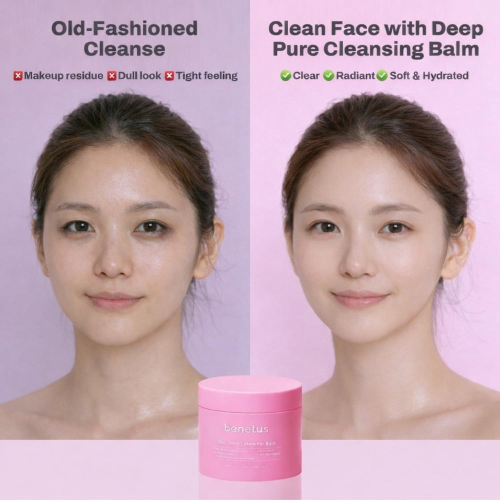 Pore-refining sorbet finish shown as balm lifts excess sebum.