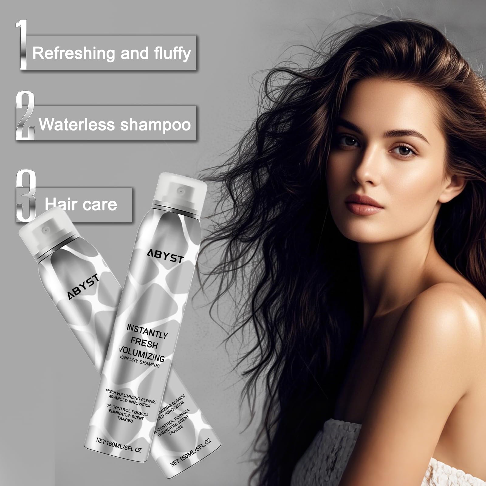 BENIX Dry Shampoo applying to hair to revive oily roots in seconds.
