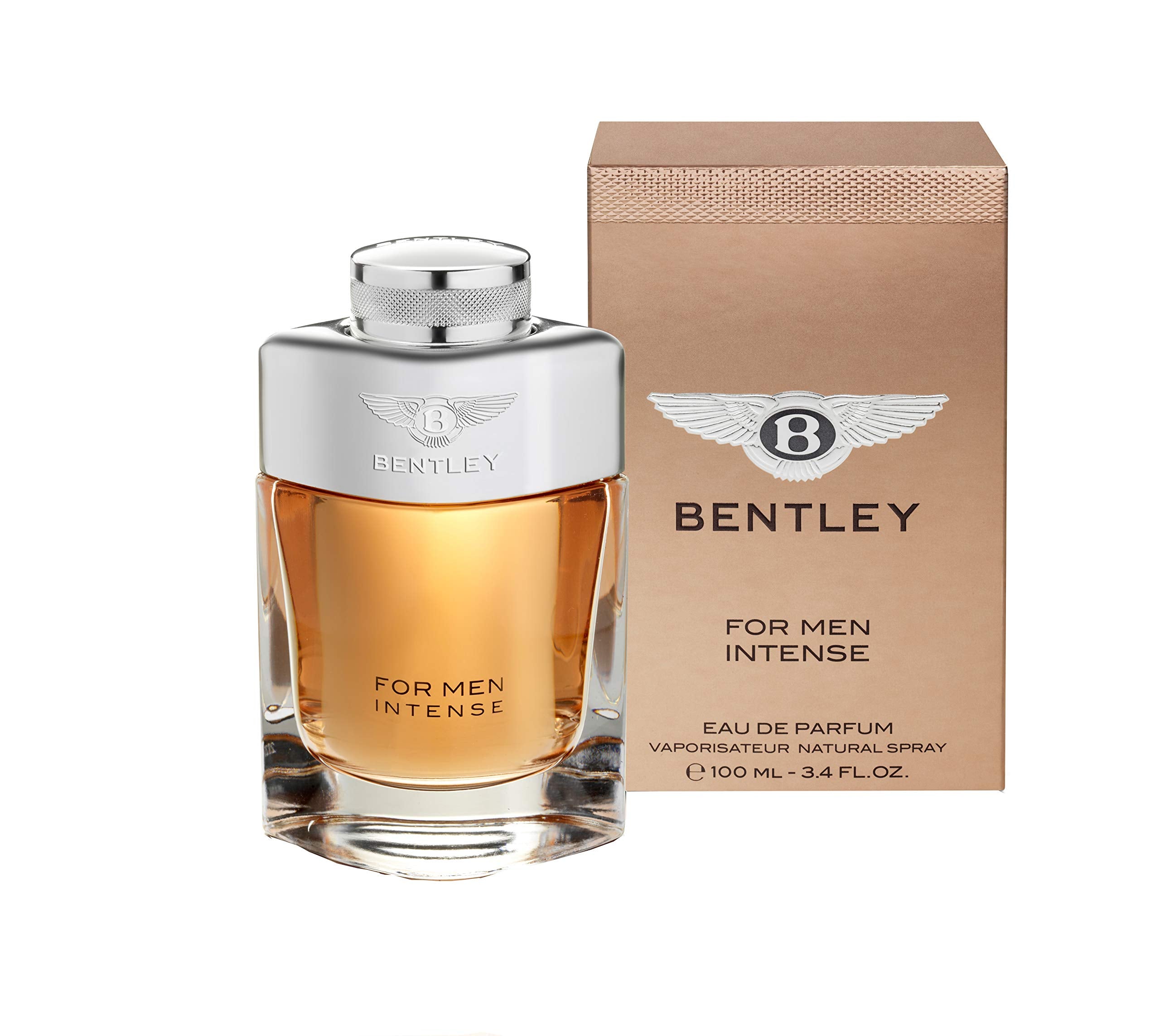 Bentley INTENSE EDP cap detail highlighting luxury packaging.