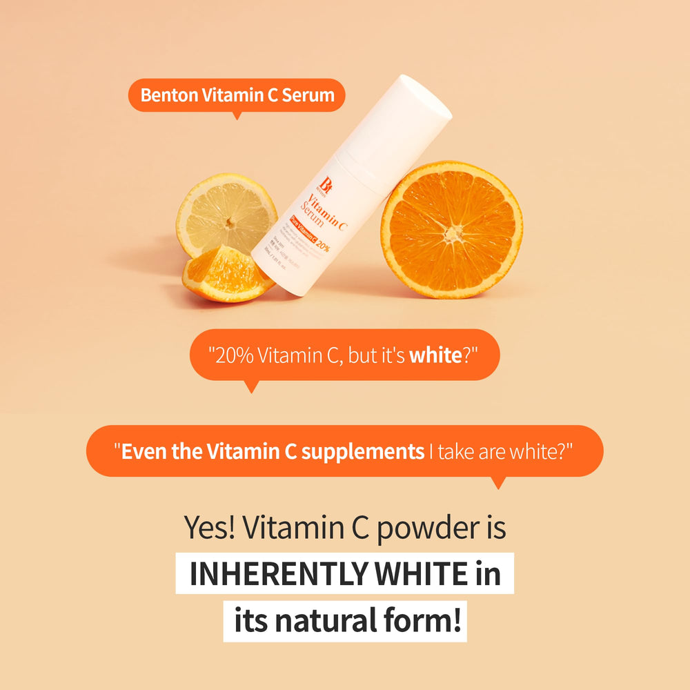 BENTON Vitamin C Serum airless dispense preserves potency and minimizes oxidation.