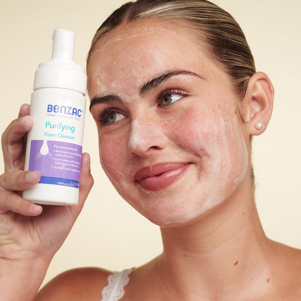 Calendula and aloe imagery representing soothing botanicals for Benzac cleanser