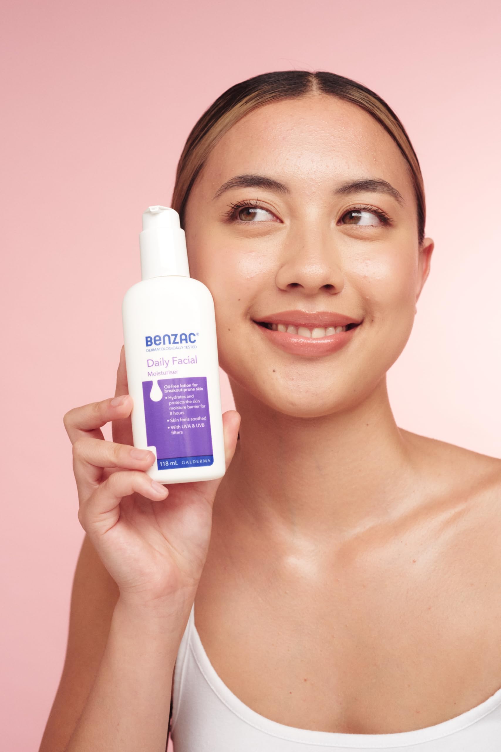 Benzac Daily Moisturiser routine shot suggests calm morning skincare