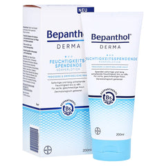 Bepanthol Derma Moisturising Lotion packaging showing fragrance-free formula for sensitive skin.