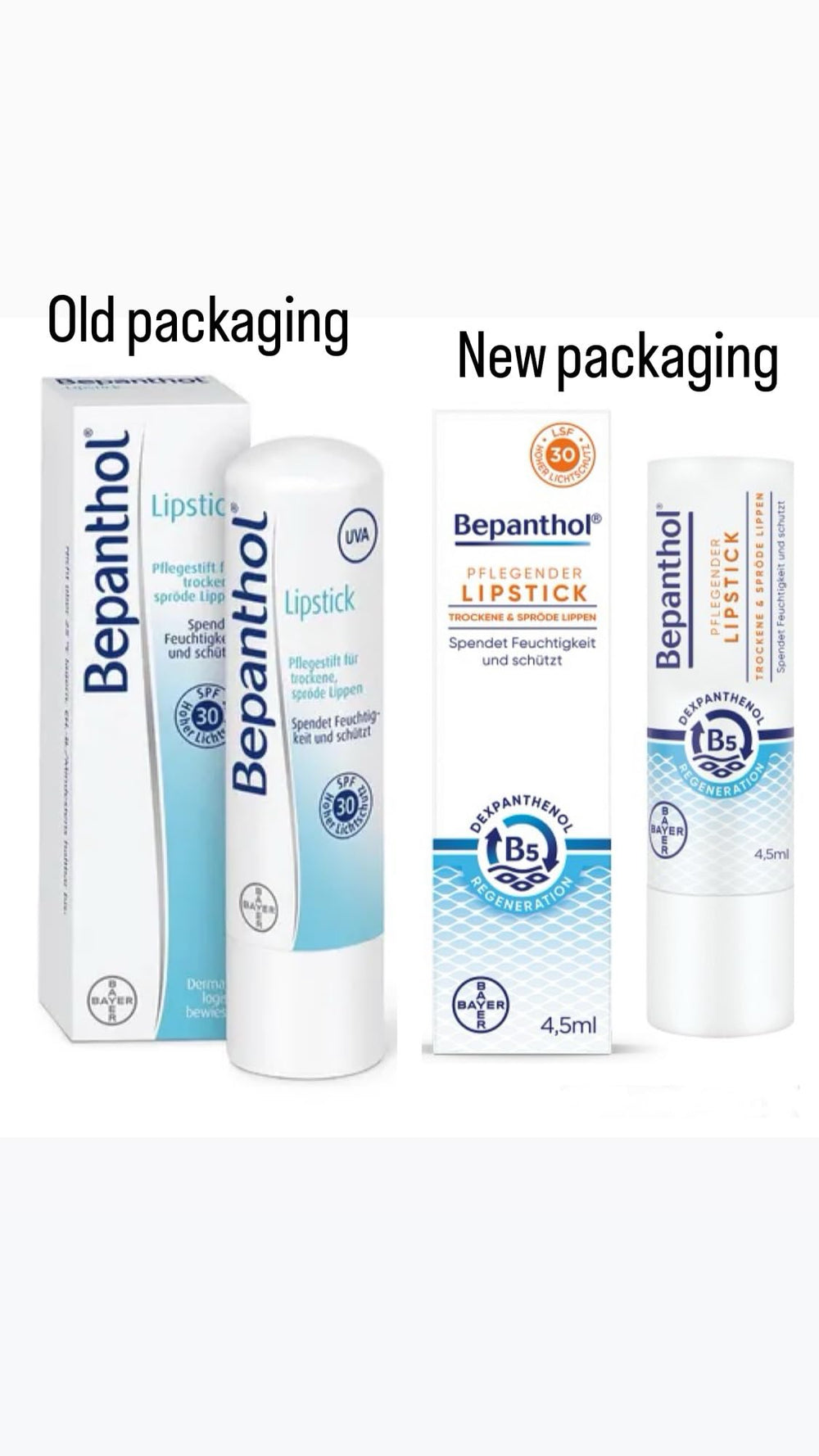 Bepanthol Lipstick supports lip skin regeneration with dexpanthenol