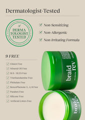 Bephor Braid Rev Scalp Balm cosmetic label close-up, premium formula.