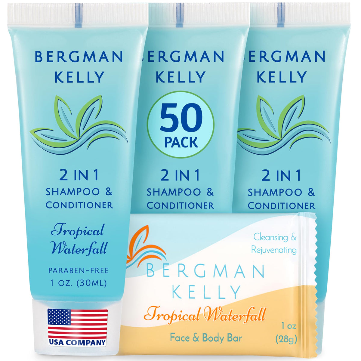 BERGMAN KELLY rectangle soap bars with packaging, ideal for hotel amenities.