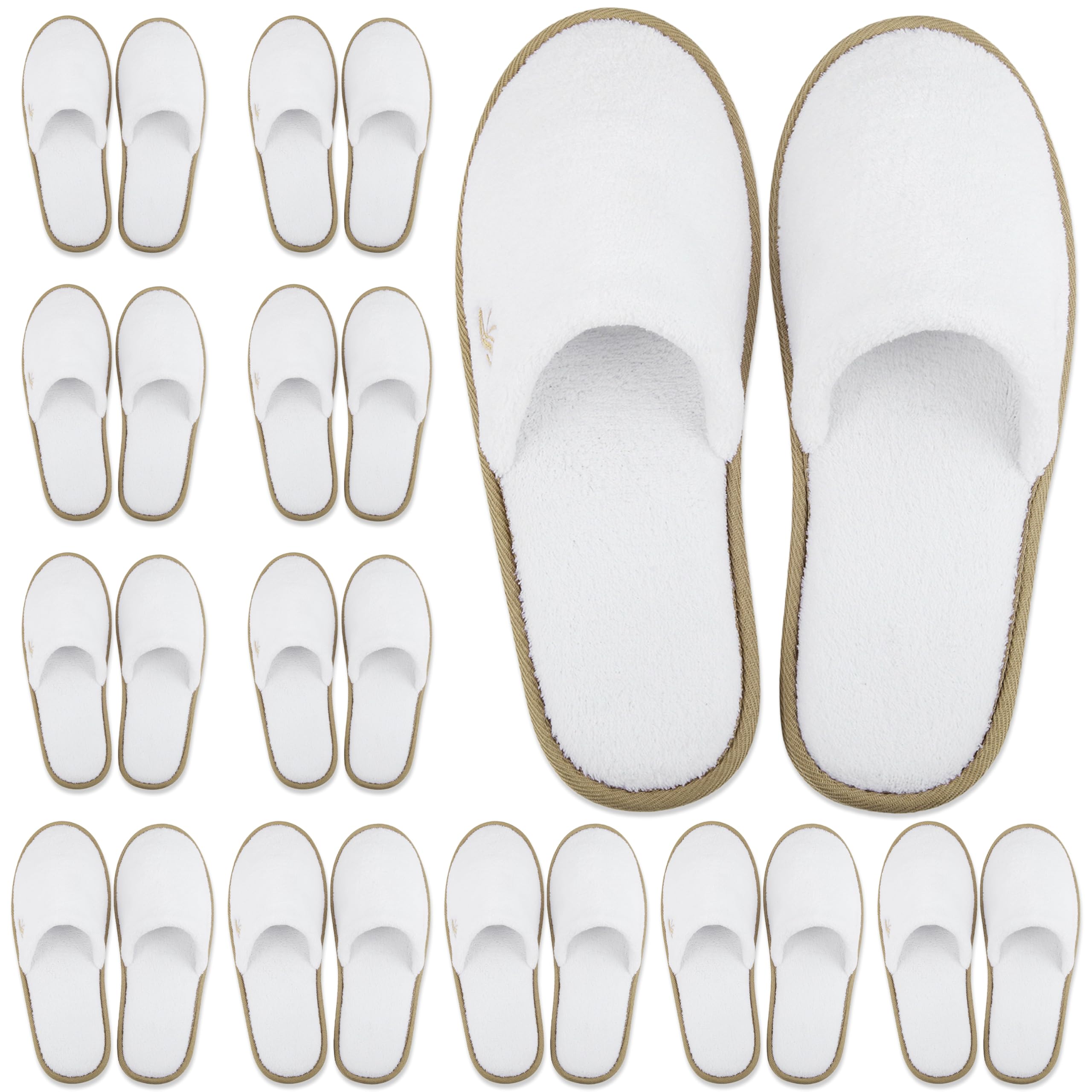 BERGMAN KELLY spa slippers white closed toe for guest comfort and hotel hygiene