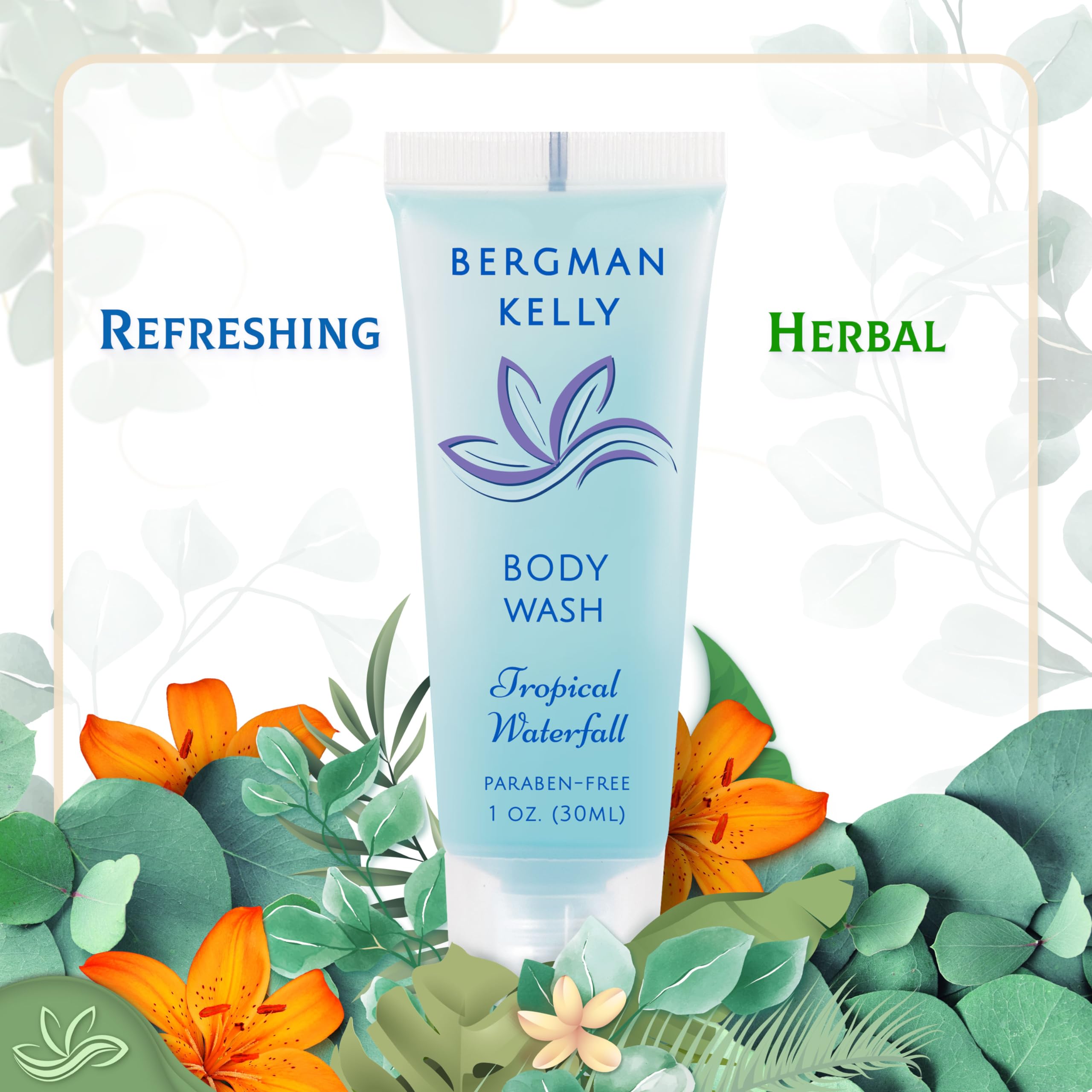 BERGMAN KELLY travel body wash 1 oz, quick cleansing for guests.