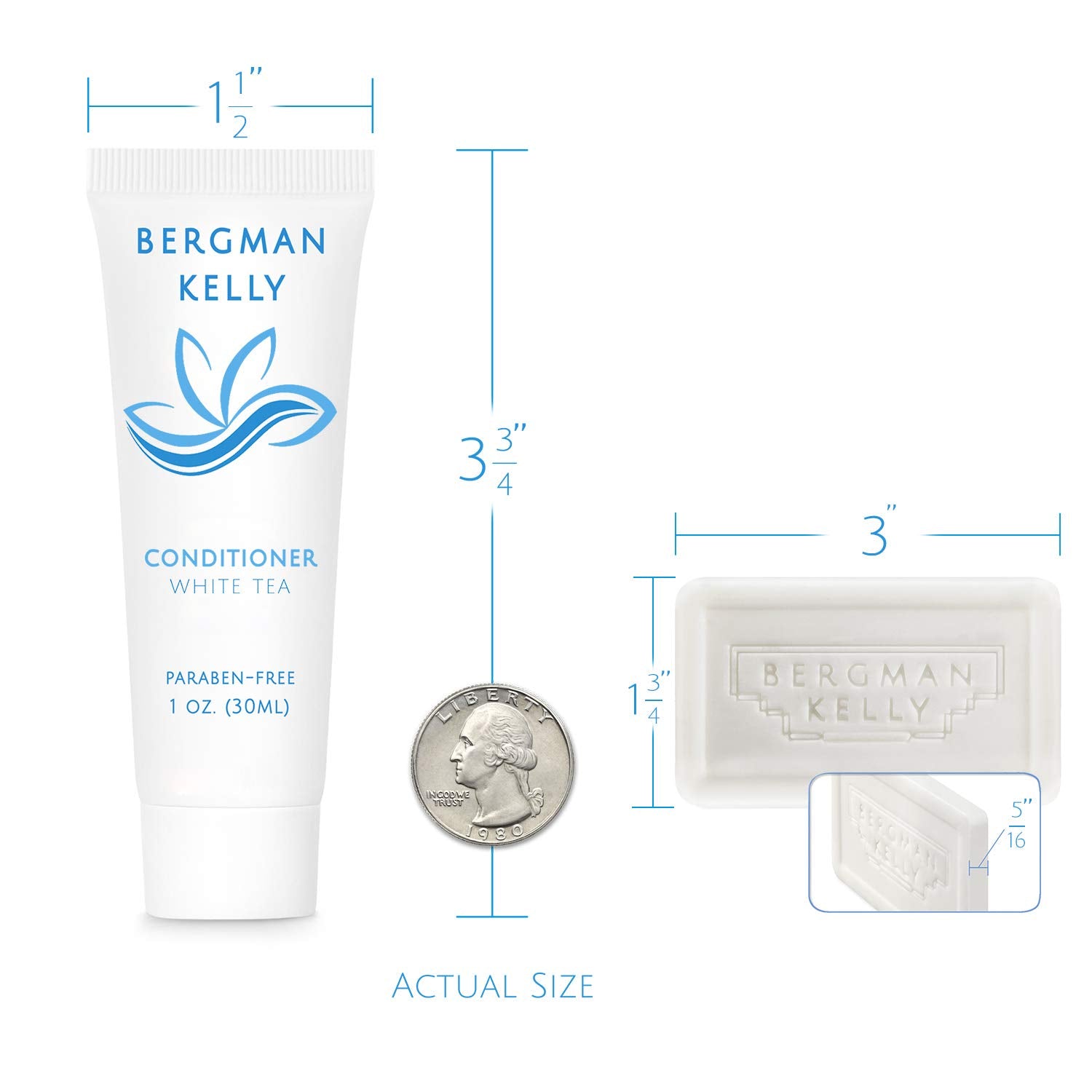 BERGMAN KELLY travel conditioner 1 oz bottle, boosts ease of packing and guest comfort.