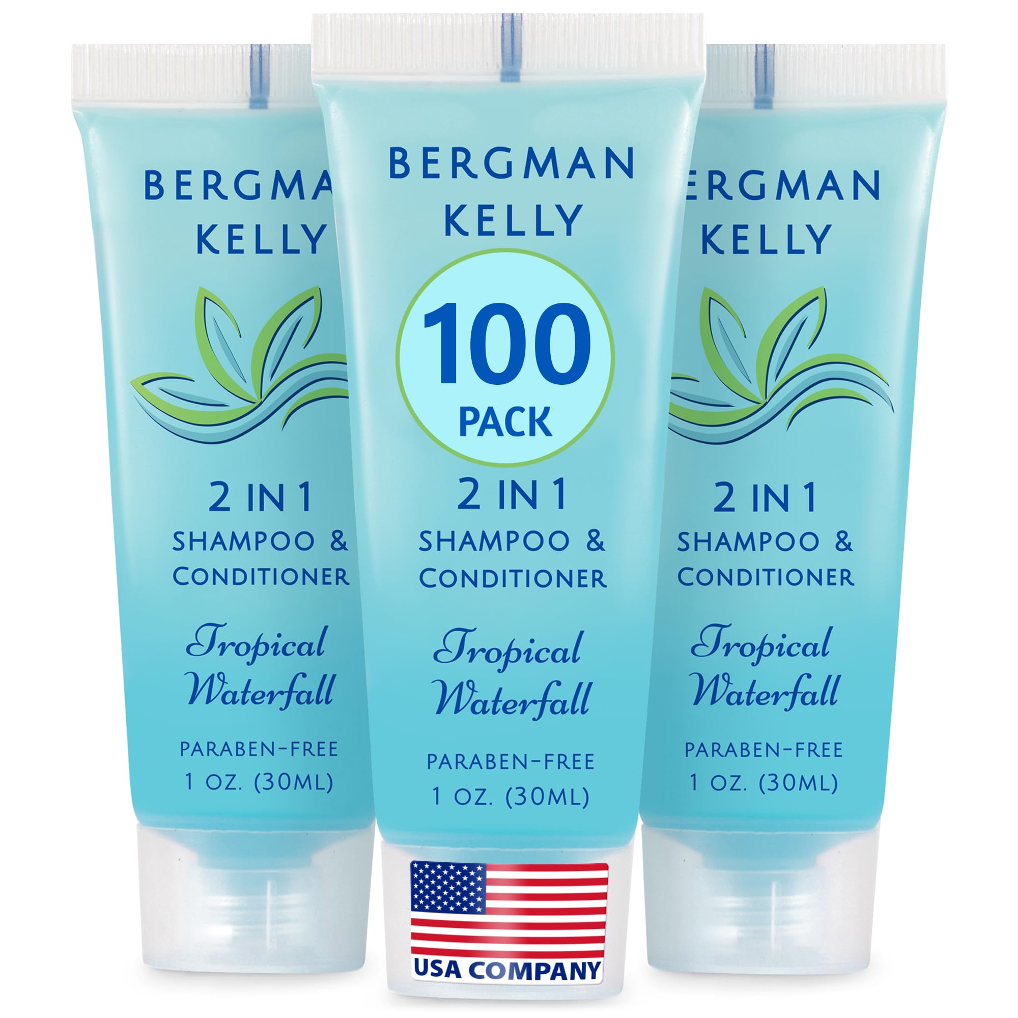BERGMAN KELLY travel-size 2-in-1 shampoo and conditioner bottle for guest rooms