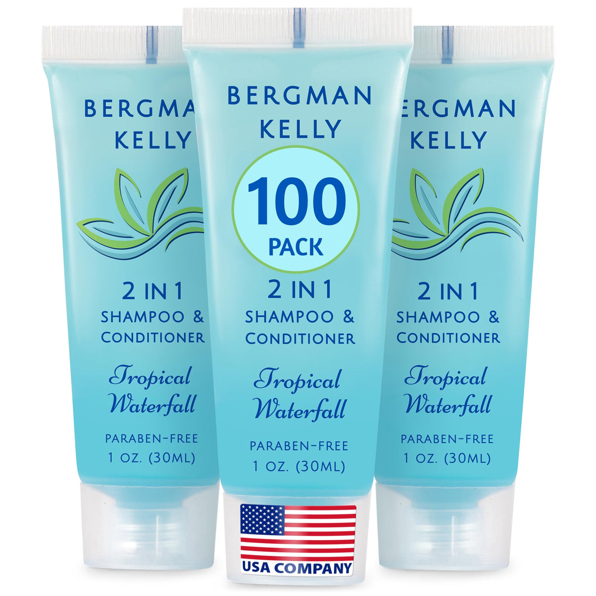 BERGMAN KELLY travel-size 2-in-1 shampoo and conditioner bottle for guest rooms