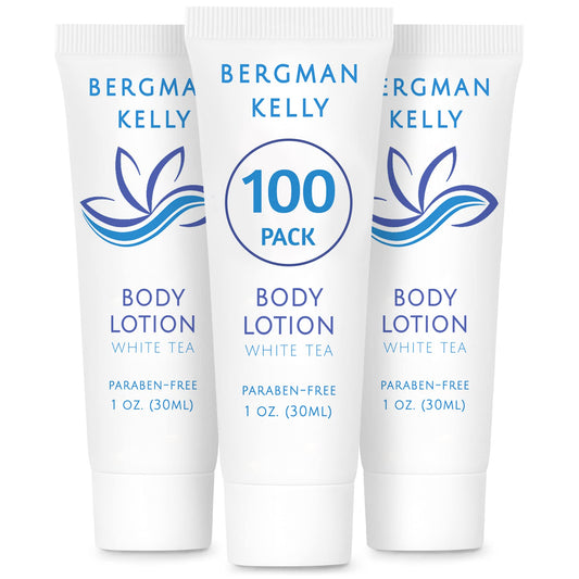 BERGMAN KELLY travel-size lotion 1 oz bottle for guest rooms and on-the-go refreshment.